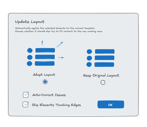 Mockup of the old dialog with two radio buttons, without a description of the consequences