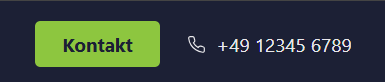 Version B phone number and Kontakt button in full white and green, high contrast against the dark background